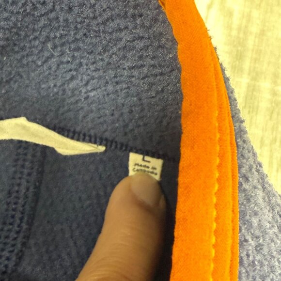 ✅ Mens L Cotopaxi Abrazo Half-Zip Fleece Pullover Chest Pocket Beige/Navy/Orange - Picture 3 of 10